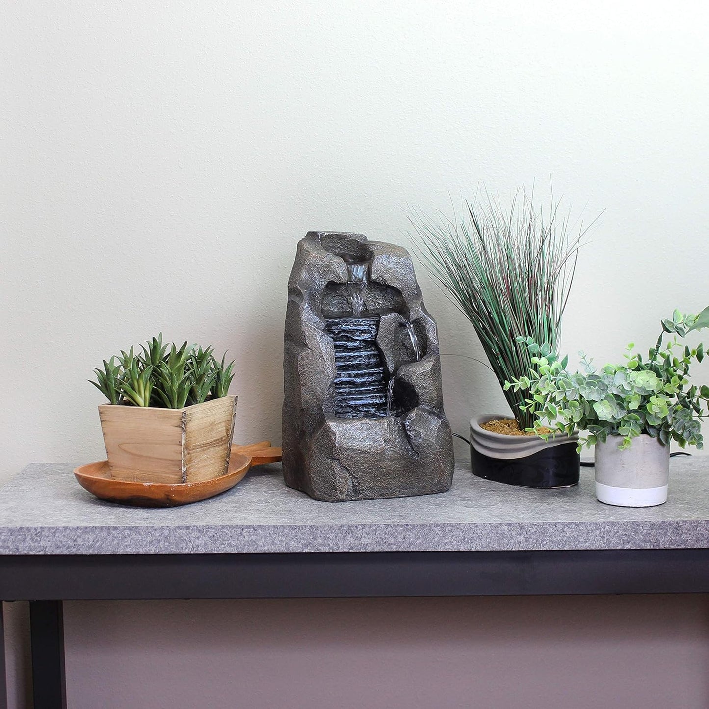 🌊 Serene Indoor Tabletop Waterfall Fountain – Relax & Refresh Your Space 🕊️
