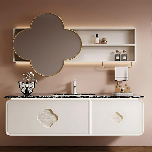 Elegant Floating Bathroom Vanity Set with Sink 🛁✨ | Modern Storage & Stylish LED Mirror for Small Spaces 🪞💧