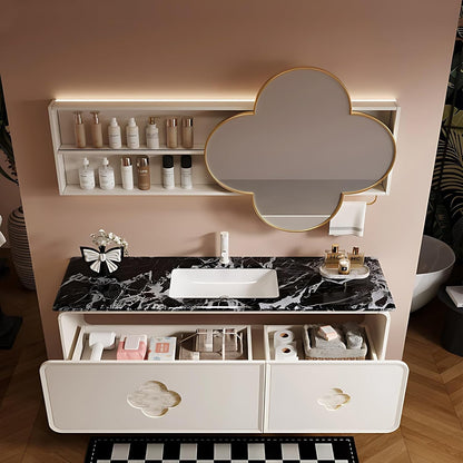 Elegant Floating Bathroom Vanity Set with Sink 🛁✨ | Modern Storage & Stylish LED Mirror for Small Spaces 🪞💧