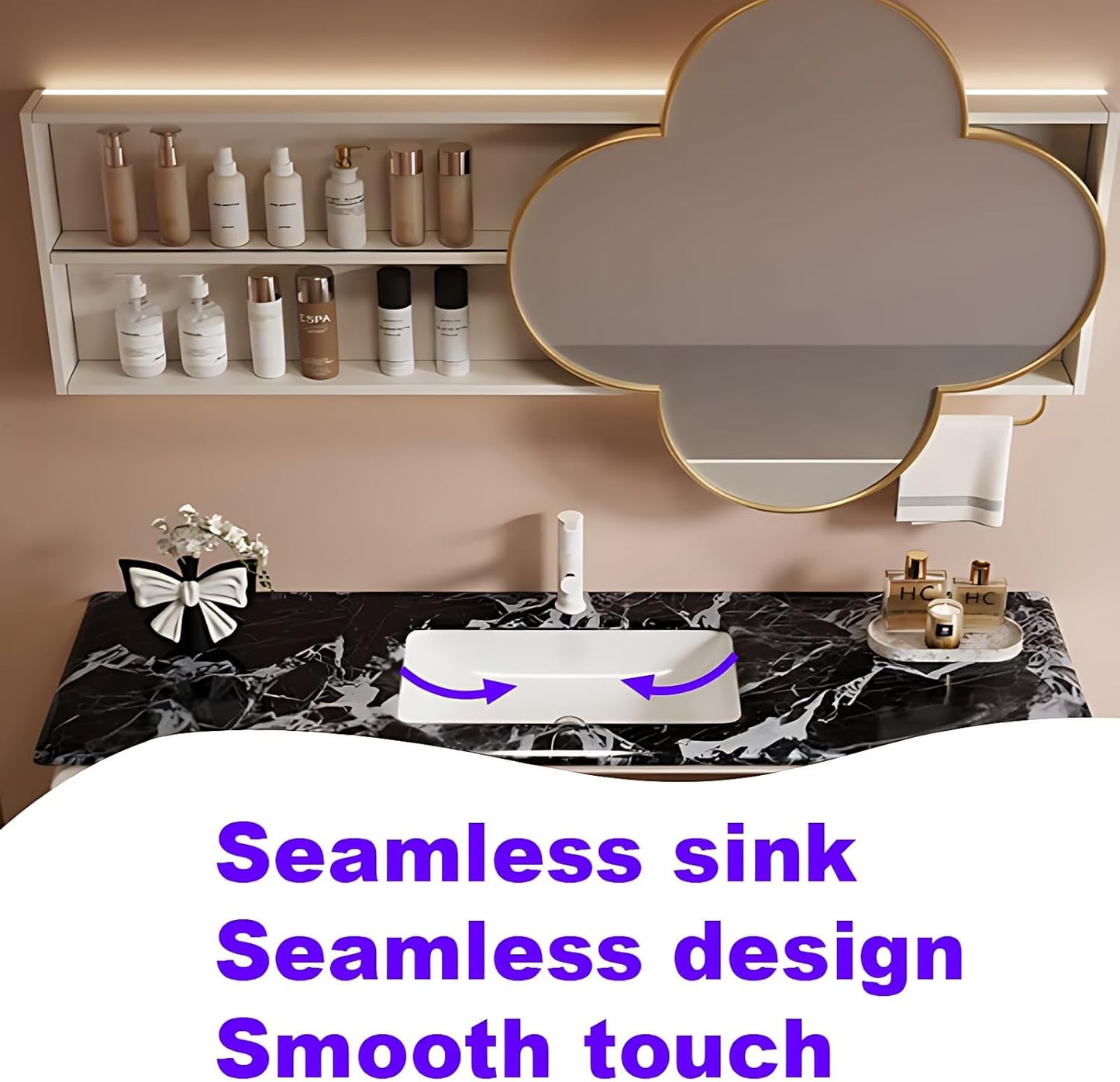 Elegant Floating Bathroom Vanity Set with Sink 🛁✨ | Modern Storage & Stylish LED Mirror for Small Spaces 🪞💧