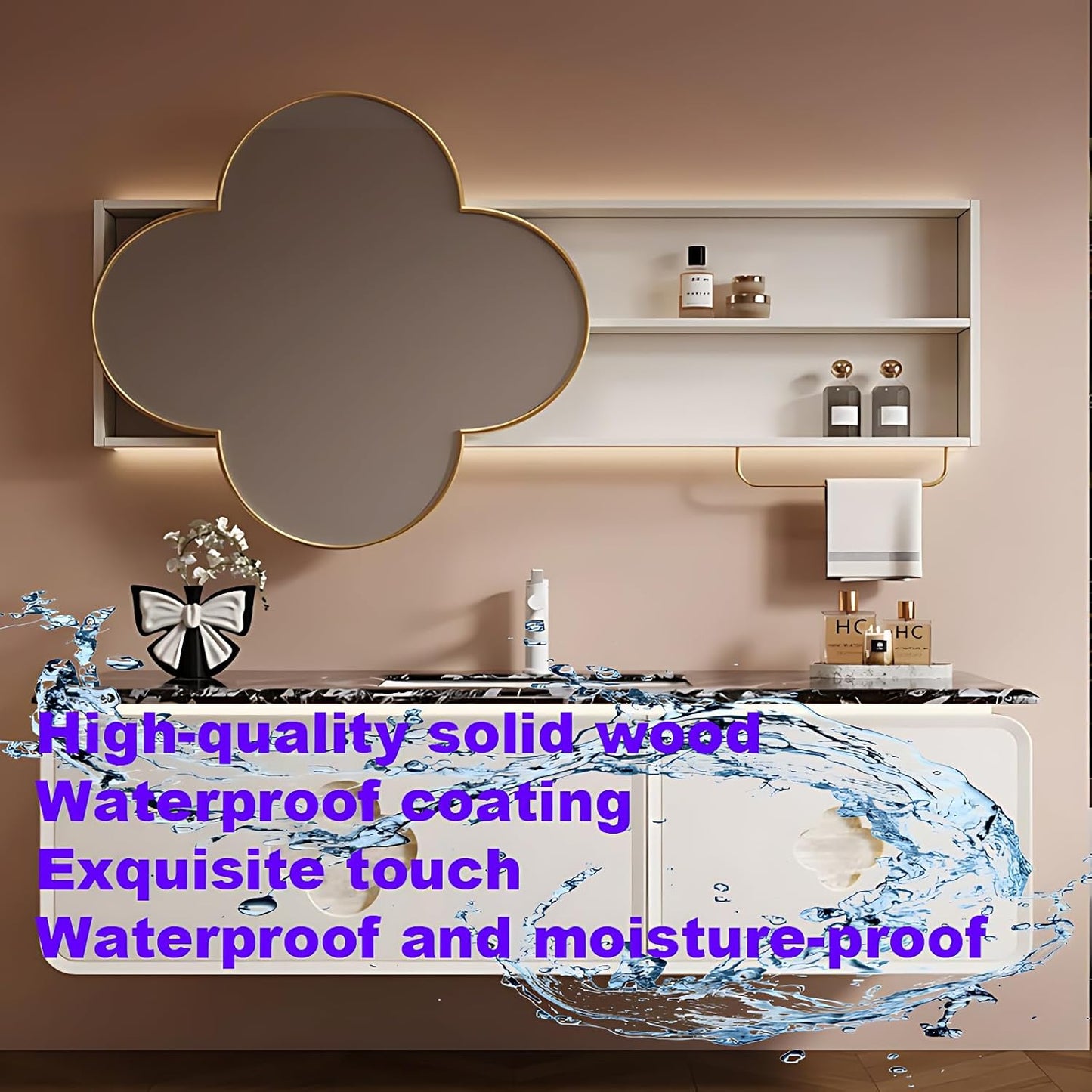 Elegant Floating Bathroom Vanity Set with Sink 🛁✨ | Modern Storage & Stylish LED Mirror for Small Spaces 🪞💧