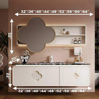 Elegant Floating Bathroom Vanity Set with Sink 🛁✨ | Modern Storage & Stylish LED Mirror for Small Spaces 🪞💧