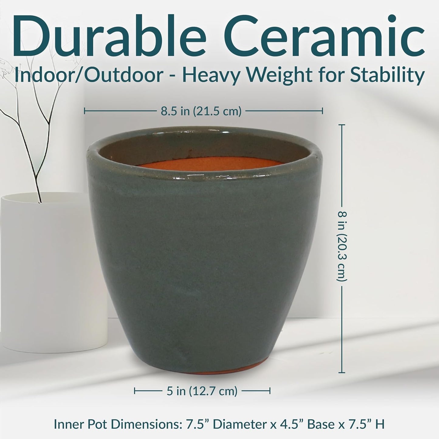 🌿 Elegant Ceramic Planter with Drainage – Indoor & Outdoor Perfect Plant Pot 🌸✨