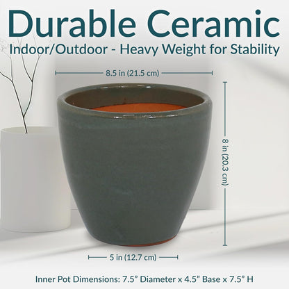 🌿 Elegant Ceramic Planter with Drainage – Indoor & Outdoor Perfect Plant Pot 🌸✨