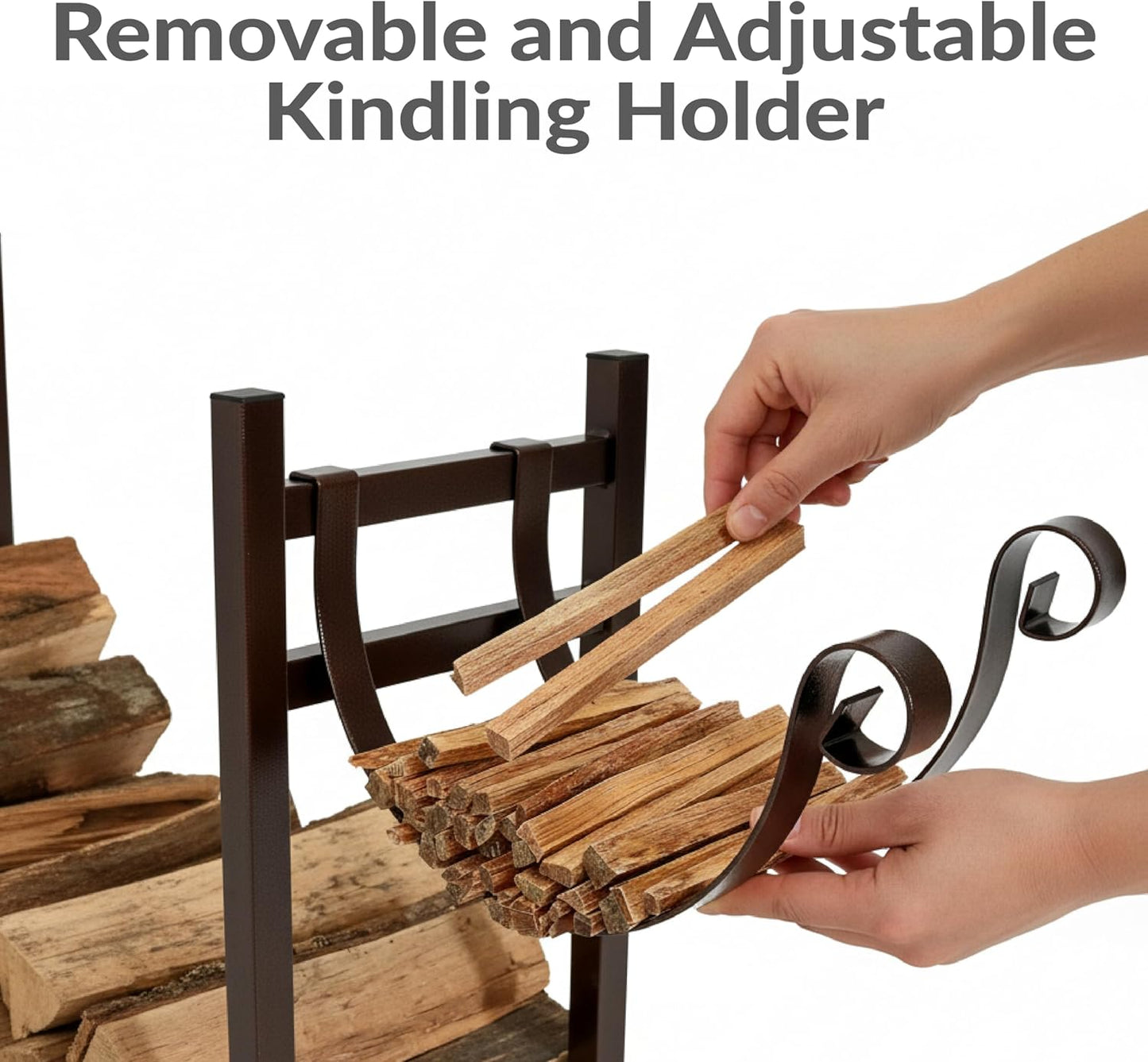 🔥 Outdoor Firewood & Kindling Rack – Sturdy Fireplace Storage for Backyard & Patio 🌿🪵