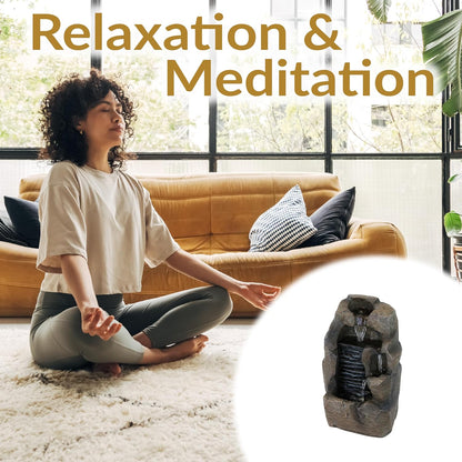 🌊 Serene Indoor Tabletop Waterfall Fountain – Relax & Refresh Your Space 🕊️