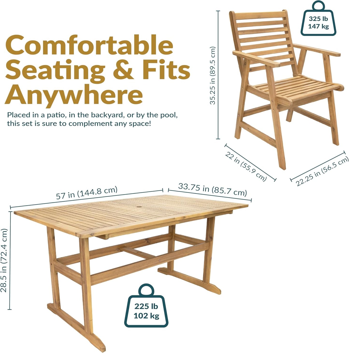 🍽️ Elegant 7-Piece Outdoor Patio Dining Set – Cozy Alfresco Meals in Style 🌞