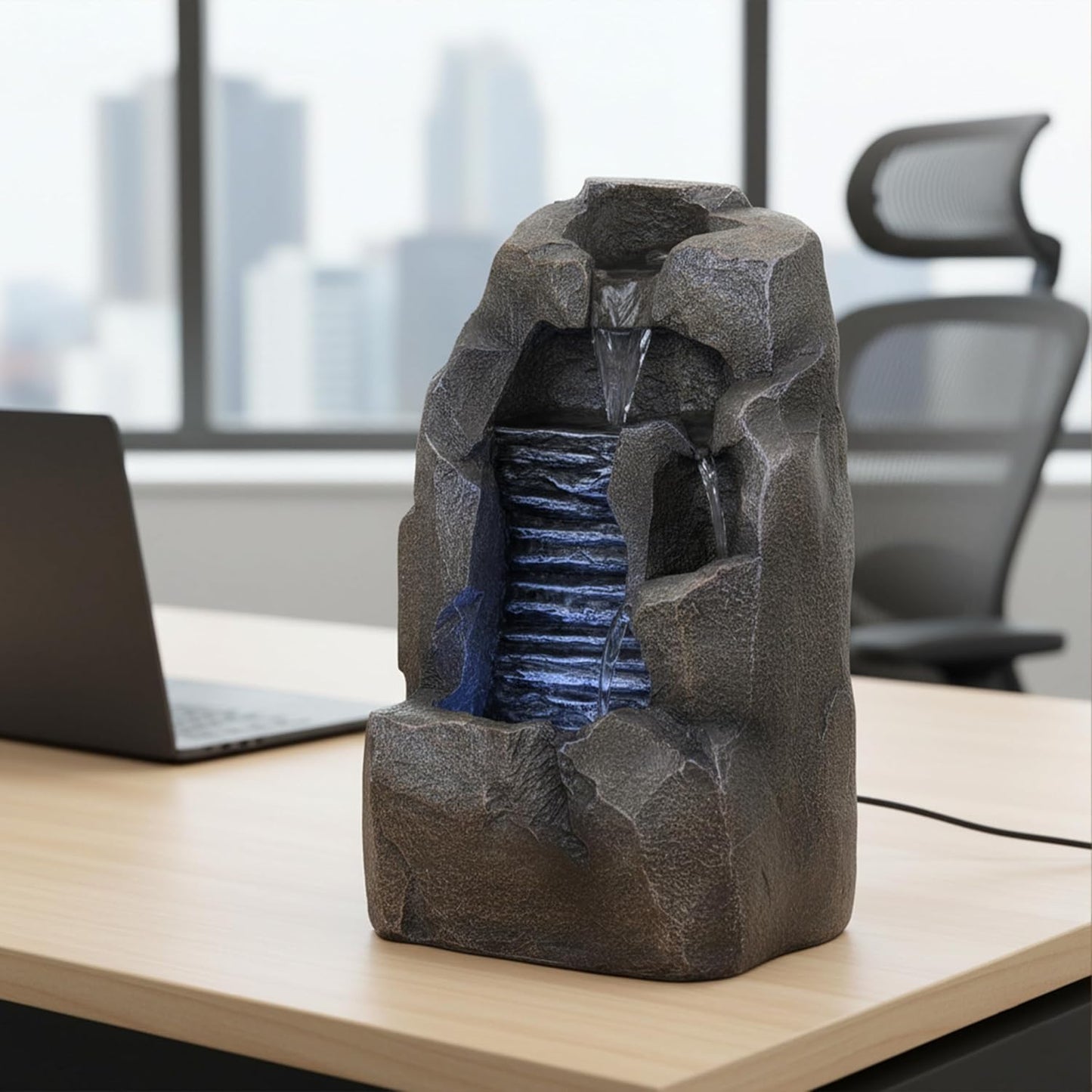 🌊 Serene Indoor Tabletop Waterfall Fountain – Relax & Refresh Your Space 🕊️
