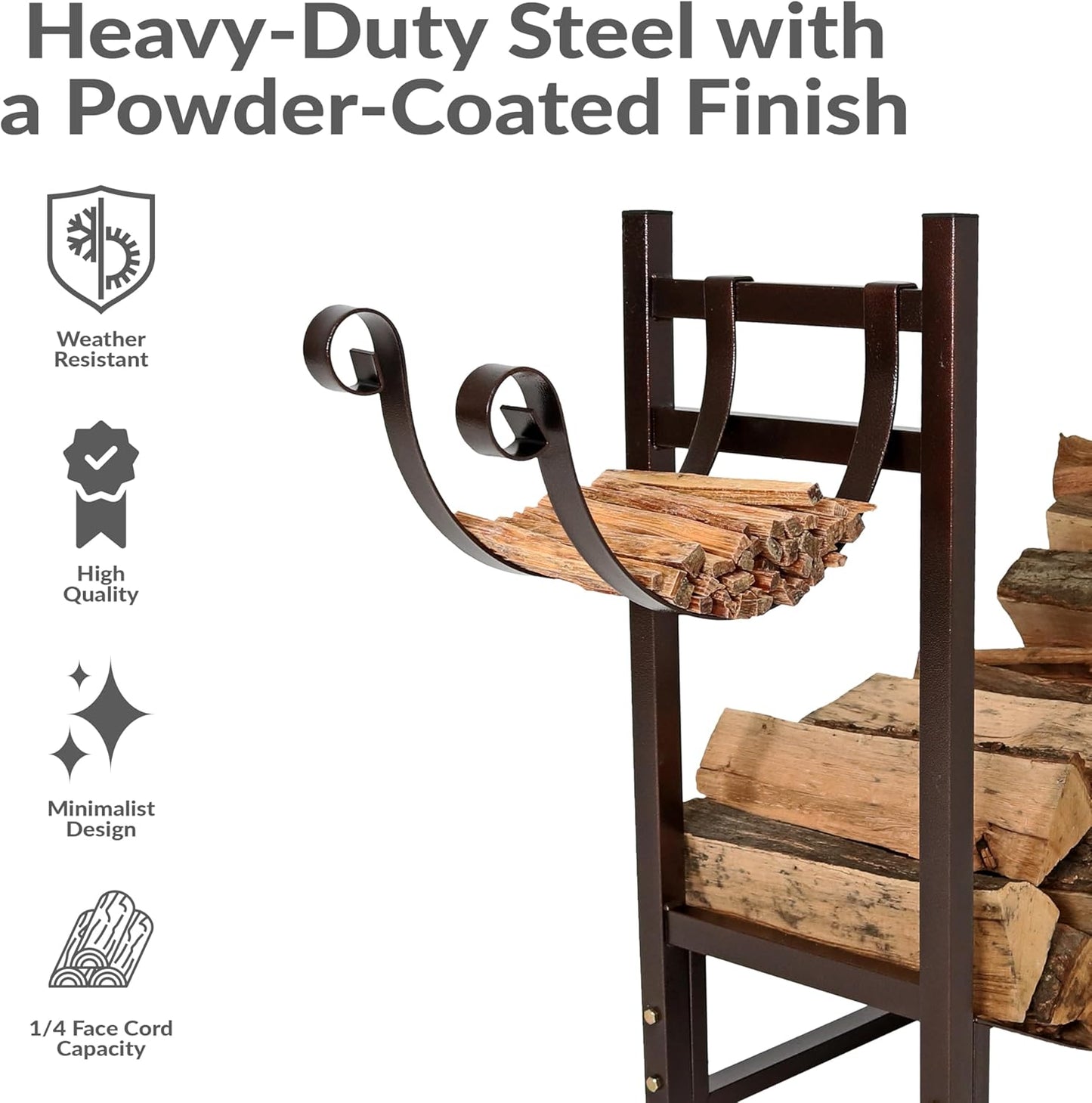 🔥 Outdoor Firewood & Kindling Rack – Sturdy Fireplace Storage for Backyard & Patio 🌿🪵