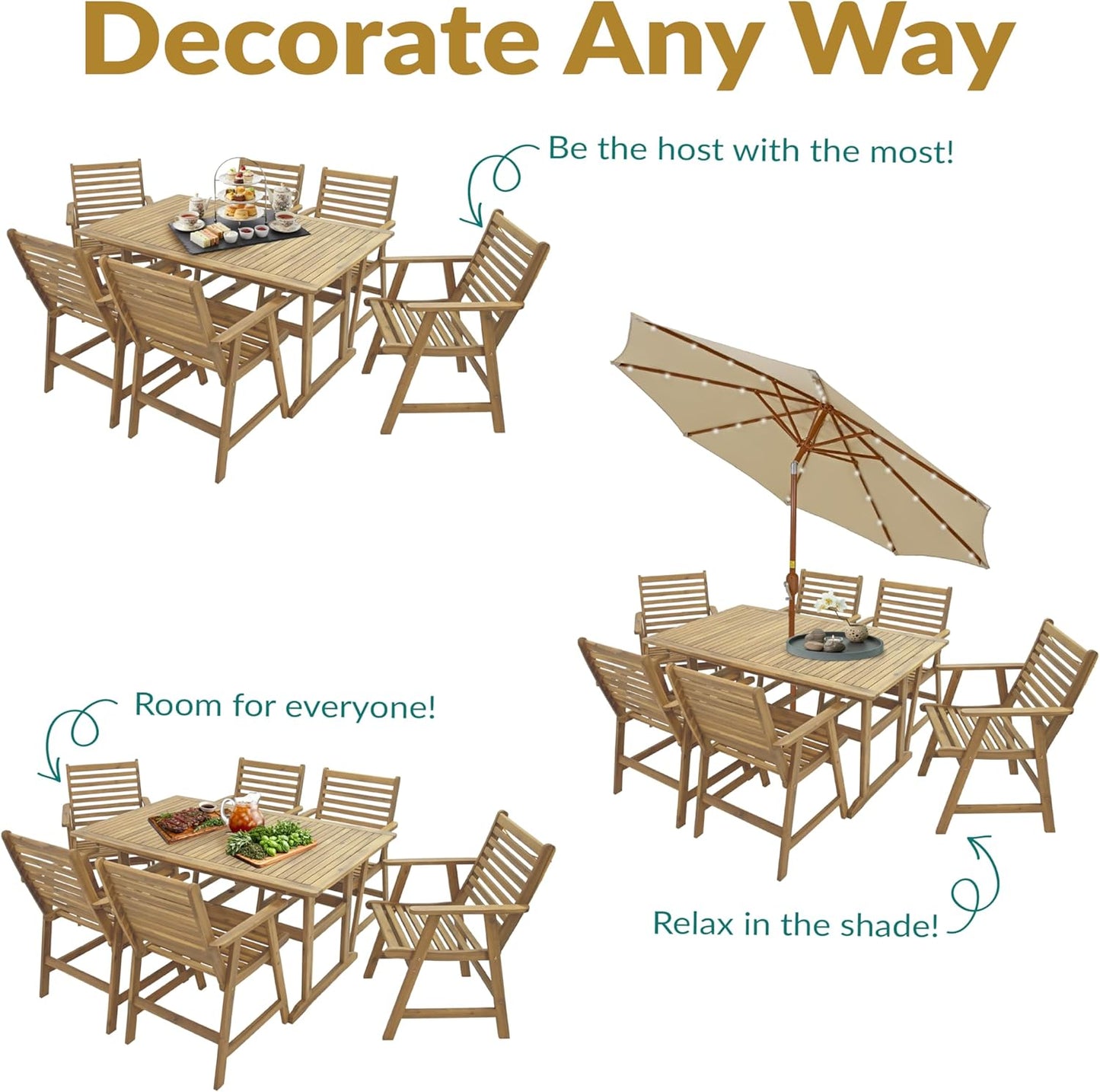 🍽️ Elegant 7-Piece Outdoor Patio Dining Set – Cozy Alfresco Meals in Style 🌞