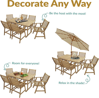 🍽️ Elegant 7-Piece Outdoor Patio Dining Set – Cozy Alfresco Meals in Style 🌞