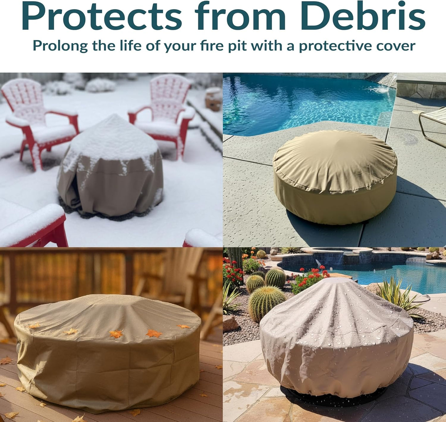 🔥 All-Weather Fire Pit Cover – Protect & Preserve Your Outdoor Fire Pit 🌦️