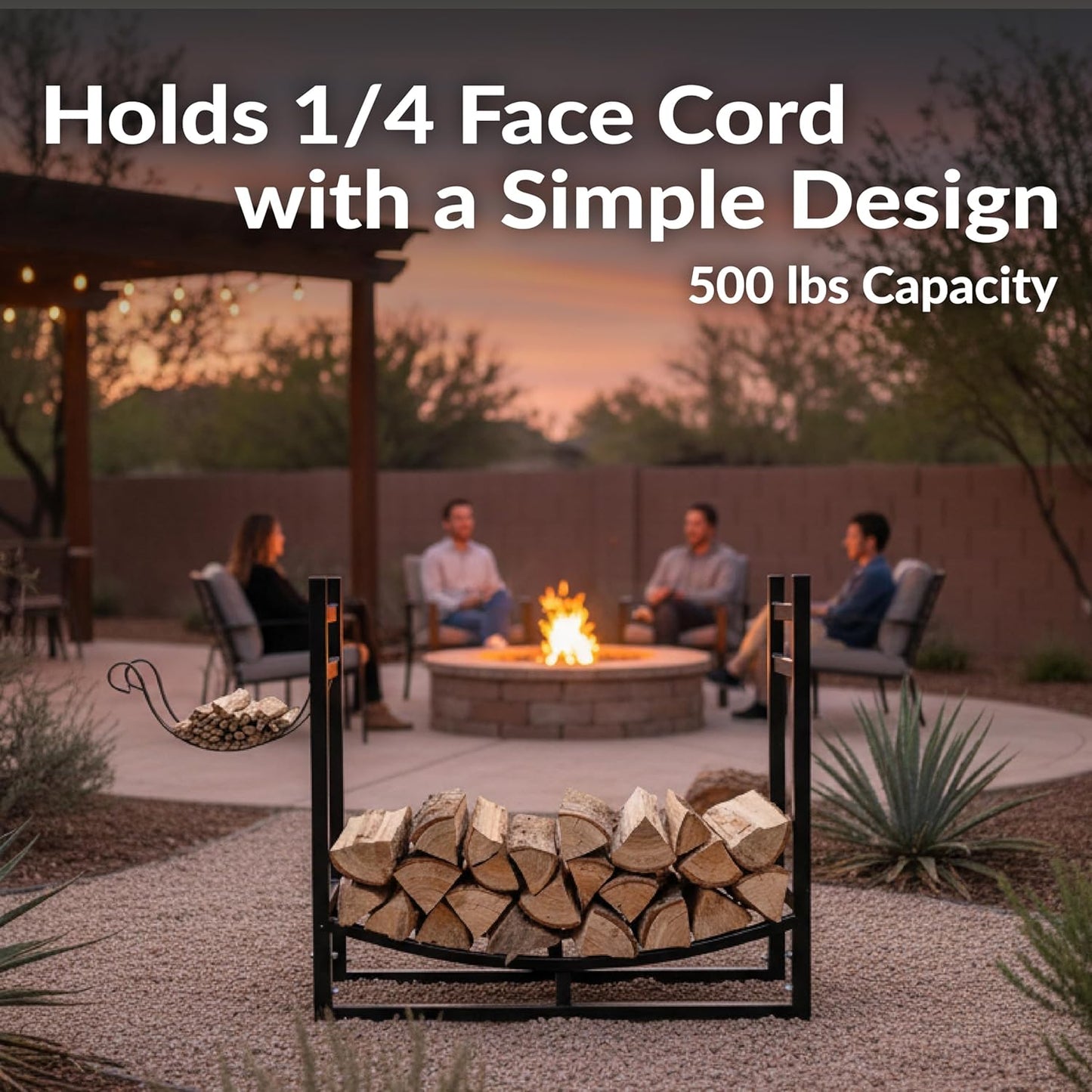 🔥 Outdoor Firewood & Kindling Rack – Sturdy Fireplace Storage for Backyard & Patio 🌿🪵