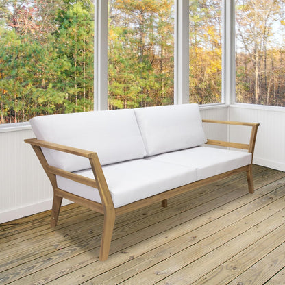 🌿 Cozy Acacia Wood Outdoor Loveseat 🛋️ – Stylish Patio Seating for Relaxing Moments ☀️