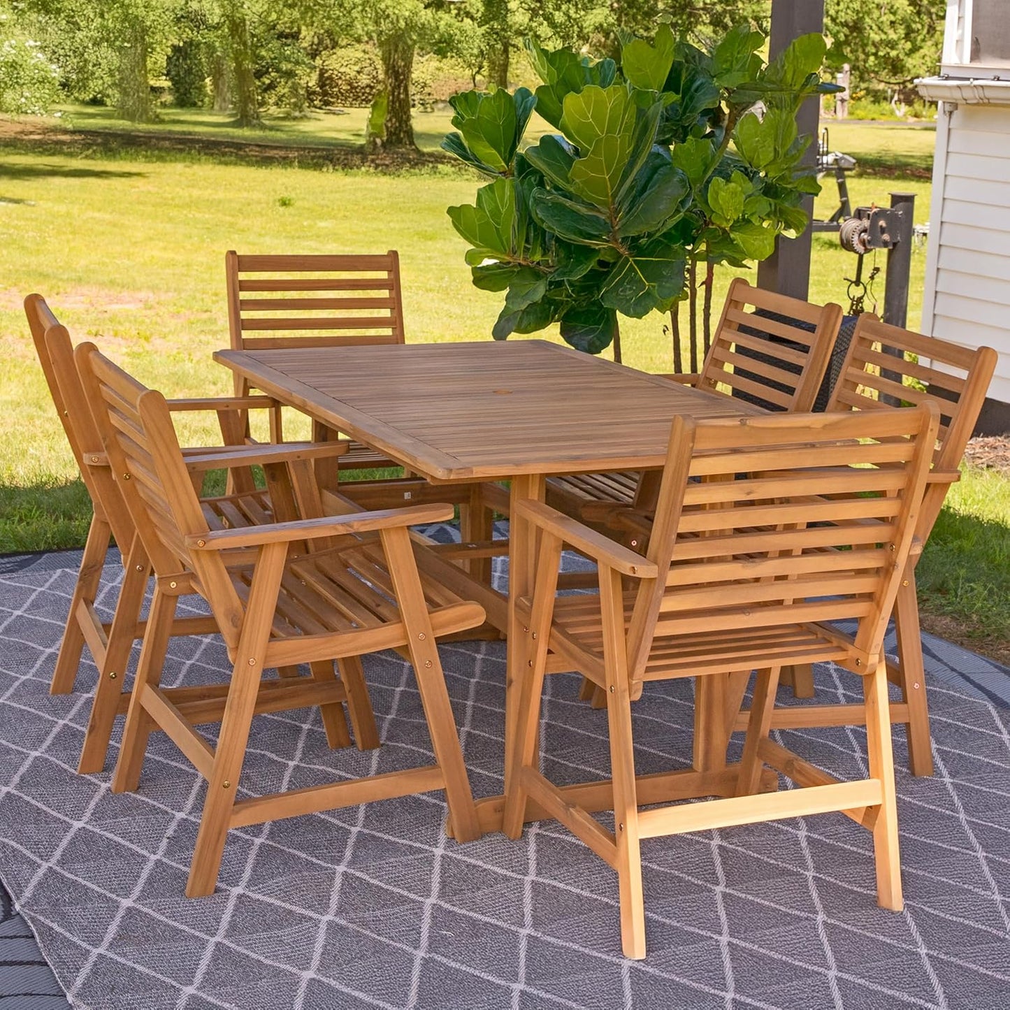 🍽️ Elegant 7-Piece Outdoor Patio Dining Set – Cozy Alfresco Meals in Style 🌞