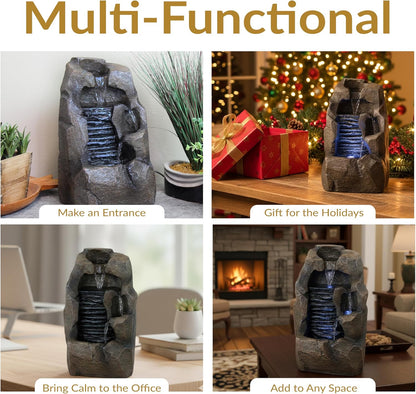 🌊 Serene Indoor Tabletop Waterfall Fountain – Relax & Refresh Your Space 🕊️