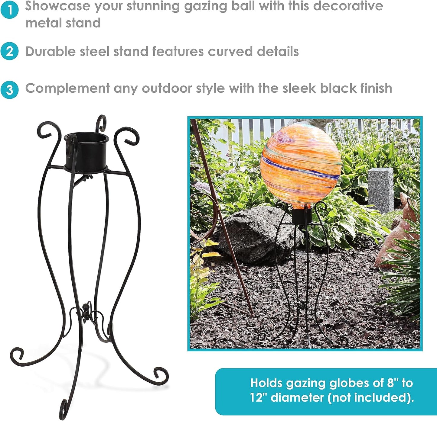 🌸 Elegant Outdoor Gazing Ball Stand – Showcase Your Garden’s Charm 🌿✨