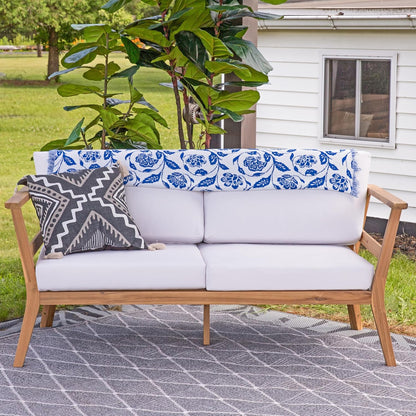 🌿 Cozy Acacia Wood Outdoor Loveseat 🛋️ – Stylish Patio Seating for Relaxing Moments ☀️