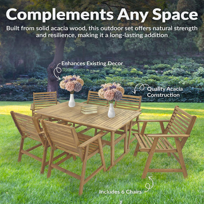 🍽️ Elegant 7-Piece Outdoor Patio Dining Set – Cozy Alfresco Meals in Style 🌞