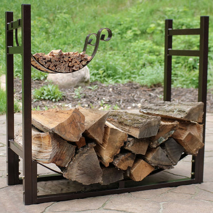 🔥 Outdoor Firewood & Kindling Rack – Sturdy Fireplace Storage for Backyard & Patio 🌿🪵