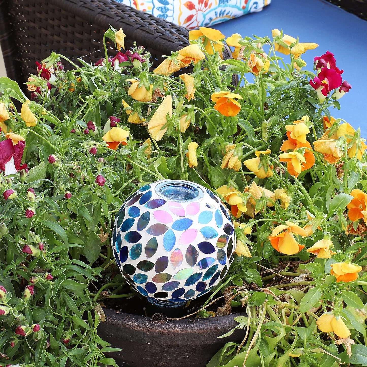 🌿 Vacation-Ready Mosaic Glass Plant Watering Globe 💧✨