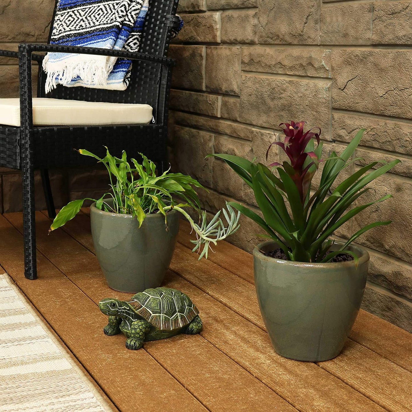 🌿 Elegant Ceramic Planter with Drainage – Indoor & Outdoor Perfect Plant Pot 🌸✨