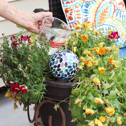 🌿 Vacation-Ready Mosaic Glass Plant Watering Globe 💧✨